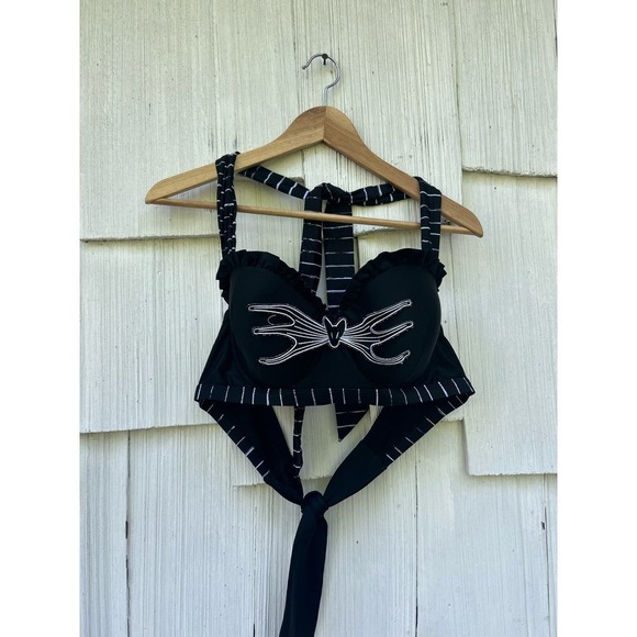 The Nightmare Before Christmas Jack Skellington Halter Swim Top Plus Size 0 - Picture 3 of 8